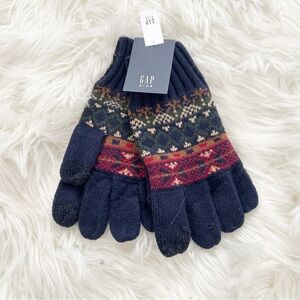NWT GAP Kids Navy Patterned Gloves